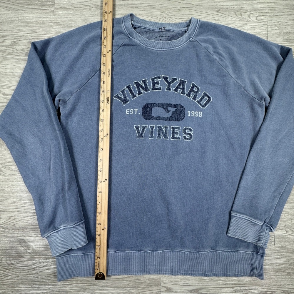 Vineyard Vines Men's Sweatshirt Graphic Logo Blue Medium Raglan Cotton Blend - Picture 4 of 7